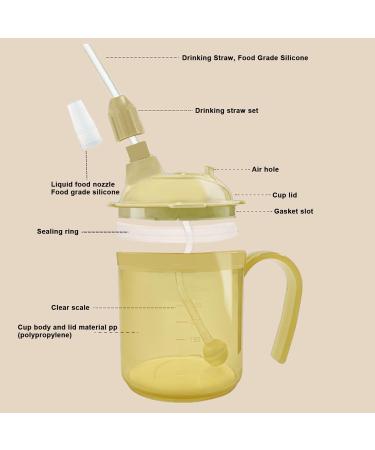 Adult Sippy Cup - 300ml Spill Proof Drinking Cup No More Spills Cups for Adults for Hot Cold Beverages for Adults Limited Mobility Qmisify - Buy Online on GoSupps.com