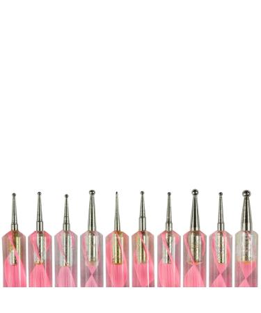 N&BF 5x Nail Art Dotting Tools Rosa |Dotting Pen Spot swirls with two tips |SWIRL TOOL SET Nagel Tool for modeling from Strass Mosaik and much more.|Nail pencils in Nagelstudio Quality
