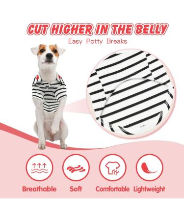 EMUST Soft & Breathable Striped Dog Shirt for Small Medium Dogs - Boy Girl Puppy Clothes with Polo Collar & Sleeves - Teacup Chihuahua Yorkie T Shirt (S Small, White Stripes) - Buy Online on GoSupps.com