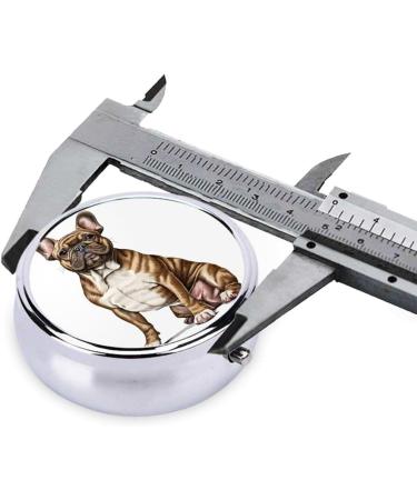 French Bulldog Mini Round Pill Box - 3 Compartment Portable Pill Organizer for Travel Home & Office - Buy Online on GoSupps.com