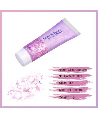 BestAuty Festival Glitter Gel - 50ml for Face Hair Lips & Nails | Long-Lasting Pink Body Glitter for Party Makeup & DIY Decorations - Buy Online on GoSupps.com