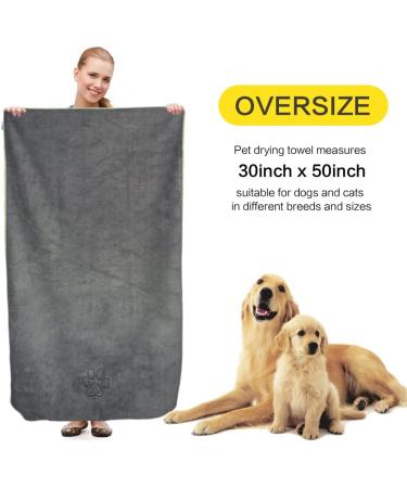Buy Kinhwa Extra Absorbent Microfiber Dog Towel XXL 76x127cm - Quick-Drying Soft & Durable for Pets - Ideal for Dogs & Cats - Gray - Buy Online on GoSupps.com