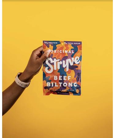 Stryve Original Biltong - Low Fat, Low Carb, Low Sugar, 16g Protein - 4 Pack (2.25oz) - Buy Online on GoSupps.com