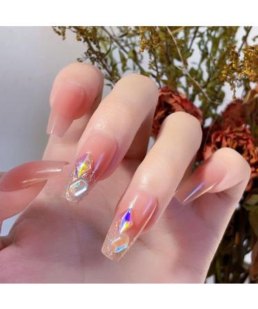 24Pcs/Set Press On Nails Pink Long False Nails Acrylic Fake Nails Full Cover Nails Tips Artificial Finger Manicure Press on nails for Women and Girls - Buy Online on GoSupps.com