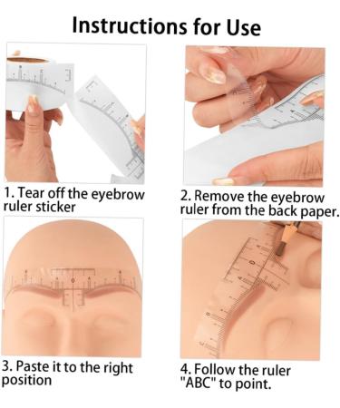 Mikinona Clear Sticker 50pcs Makeup Rulers Eyebrow Positioning Shaper Markers Mappers Drawing Professional Shapers - Buy Online on GoSupps.com