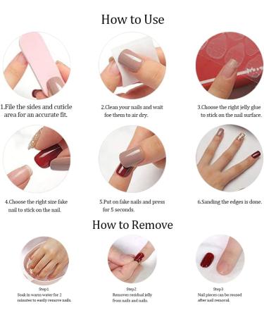 24 PCS White French Tip Press on Nails Pink False Nails | Glossy Square Fake Nails for Women | Full Cover Stick on Nails - A Style - Buy Online on GoSupps.com