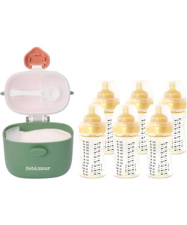 Bebamour Baby Milk Powder Dispenser Pot - Formula & Snack Container - 230g Milk Powder, 450ml - Green Cow - 01 Green - Buy Online on GoSupps.com