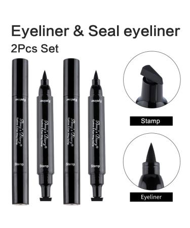 BINGBRUSH Double-sided Liquid Stamp Eyeliner Pen - Waterproof, High Black Pigment Formula for Winged Stamp Makeup - Buy Online on GoSupps.com