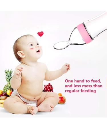 Baby Food Feeder Fresh Food - 2 Pack Fruit Feeder Pacifier Set | Silicone Pacifiers & Teething Toy | Baby Food Dispensing Spoon | Teether Feeding Set (Light Pink) - Buy Online on GoSupps.com
