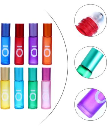 Heallily 8PCs Essential Oils Roller Bottles 10ml - Refillable Aromatherapy Glass Containers for Fragrance and Lipstick Samples - Buy Online on GoSupps.com