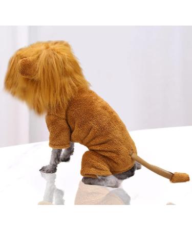 XIAOYU Pet Clothes | XXL Lion Hoodie for Dogs & Cats | Warm Halloween Costume & Cosplay Apparel - Buy Online on GoSupps.com