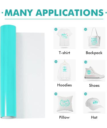 Gatichetta Heat Transfer Vinyl Roll 12x6ft Bright Teal HTV Iron on Vinyl Roll for T-Shirts Compatiable with Cricut  Cameo  Heat Press Machines  Bright Teal 12 x 6ft 03-tiffany - Buy Online on GoSupps.com