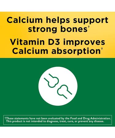 Nature Made Calcium 600mg with Vitamin D3 - 220 Tablets | Bone Support Supplement - Buy Online on GoSupps.com