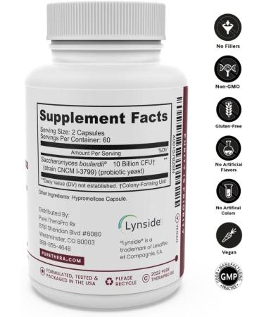 Pure TheraPro Rx Saccharomyces 10B Probiotic Capsules | 10 Billion CFU | Patented Strain CNCM I-3799 | Probiotics for Men and Women - 120 Count - Buy Online on GoSupps.com