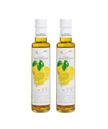 Pack of 2 Terre Francescane - Lemon Oil - Extra Virgin Olive Oil with Limes (2 x 250 ml)