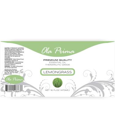 Ola Prima Lemongrass Essential Oil 16 oz - 100% Pure and Natural - Large 16 fl oz Bottle - Buy Online on GoSupps.com