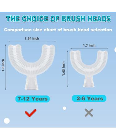 Caromolly Kids Electric Toothbrush: U-Shaped Automatic 360 Cleaning | 3 Brush Heads | Ages 7-12 | Cartoon Design | Black - 3 Piece Set - Buy Online on GoSupps.com