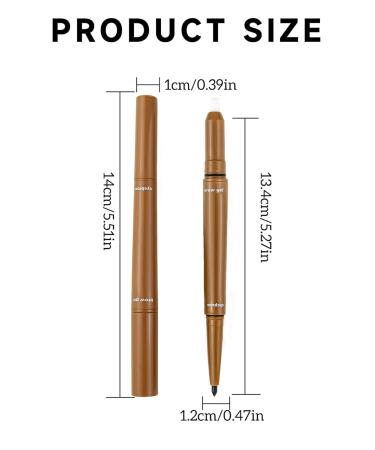 2-in-1 Eyebrow Pen & Brow Freeze Gel - Waterproof Long-Lasting Definer & Setter - Light Brown - Smudge-Proof Crayon Pomade & Clear Wax Pencil for Natural Look - Buy Online on GoSupps.com
