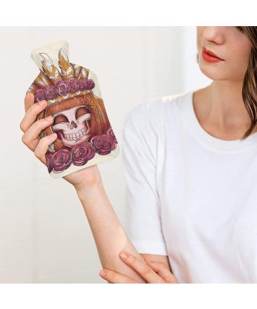 Feather Skull Hot Water Bottle with Plush Cover - Ideal Bed Warmer for Adults & Children (26.5x15.3cm) - International Shipping Available - Buy Online on GoSupps.com