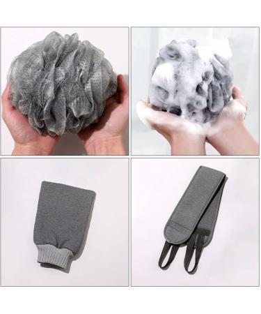 Exfoliating Bath Gloves Set for Men - Body Scrub Shower Scrubber & Loofah Cleaning Cloth - International Shipping Available - Buy Online on GoSupps.com