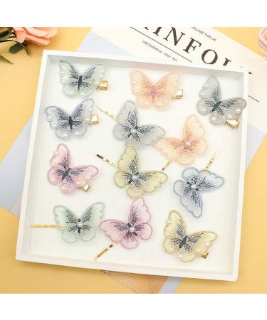 Frcolor Vintage Butterfly Hair Clips 12 Pieces Cute Embroidered Animal Hair Jewelry for Women | Perfect Party Favors for Birthdays & New Year - Buy Online on GoSupps.com