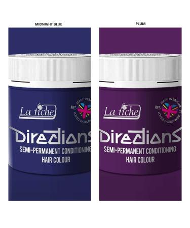 La Riche Directions Hair Colour Set of 1x Plum and 1x Midnight Blue - Buy Online on GoSupps.com