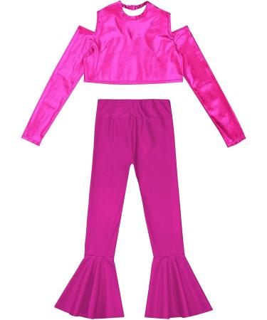 Loloda Kids Metallic Flare Pants Set - Pink Athletic Leggings for Girls, 14 Years - Buy Online on GoSupps.com