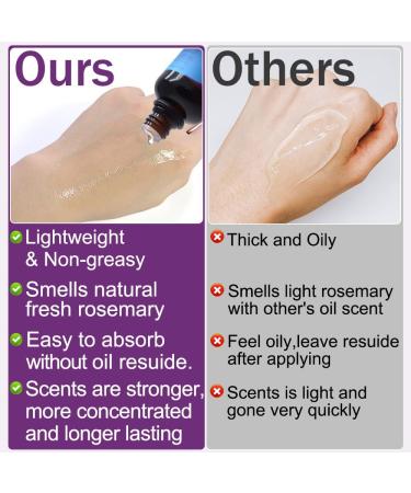 Organic Rosemary Oil for Hair Growth - 100% Pure Essential Oil with Hair Roller | Non-Greasy Hair Growth Serum for Women & Men - Eyebrow, Eyelash and Scalp Care - Buy Online on GoSupps.com