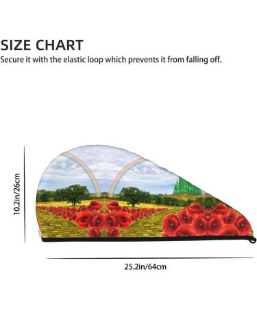 Poppies Field Yellow Brick Road Coral Fleece Dry Hair Hat Bathing Hat Used for Makeup and Bathing Poppies Field Yellow Brick Road One Size - Buy Online on GoSupps.com