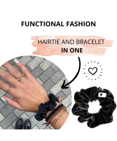 Buy Bellody Velvet Scrunchies - Soft Strong Hold Hair Tie in Classic Black - Exclusive Colors Available for International Shipping - Buy Online on GoSupps.com
