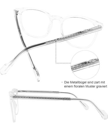 DOOViC Blue Light Filter Glasses for Women - Modern Round Reading Glasses XAP002 C4 | Transparent 1.0x Lenses | International Shipping - Buy Online on GoSupps.com