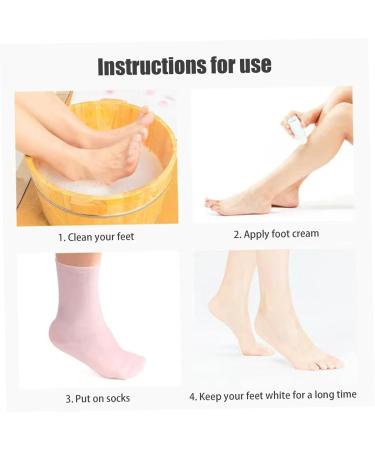 Silicone Moisturizing Socks 1 Pair Long Soft Gel Socks Anti Slip Women Foot Mask Socks Spa Pedicure for Dry Cracked Feet Rough Skin L Beauty Supplies - Buy Online on GoSupps.com