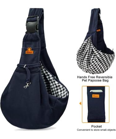 Cuby Adjustable Sling Pet Carrier for Dogs & Cats - Travel Bag with Buckles Dark Blue Single Shoulder Design - Buy Online on GoSupps.com