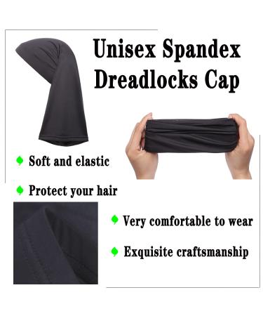 Leeven 2-Piece Wide Elastic Dreadlock Headband and Cap Set - Black | Full Cover Hair Stocking for Sleep | Long Braid Cap for Locs and Braids - Buy Online on GoSupps.com