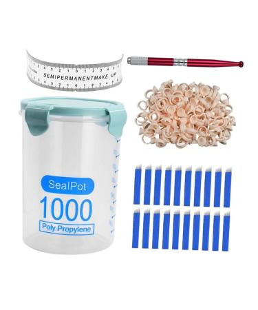 Beavorty Kit Red Ruler Microblading Pen Eyebrow with Storage Embroidery Ring Cup Pot 1 count (Pack of 1) Red