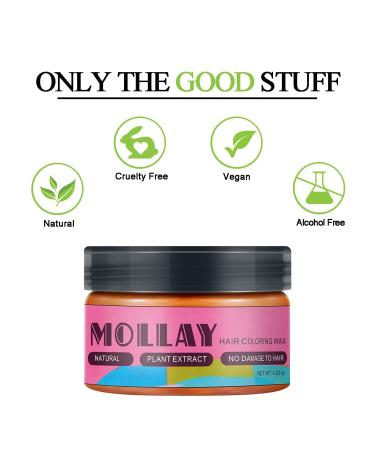 MOLLAY Wash Out Temporary Hair Color Wax Orange 4.23oz - Vegan & Cruelty-Free (Pack of 1) - Buy Online on GoSupps.com