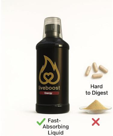 LIVEBOOST Liquid Supplement 2-Pack Daily Energy Suppor & Wellness Formula for Men and Women Natural Ingredients 480ml Each - Buy Online on GoSupps.com