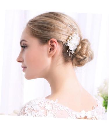 Ipetboom Tiara Decor Combs Flower Hair Comb Rhinestone Comb Bride Headpieces for Wedding Rhinestone Hair Comb Crystal Hair Comb Bride Comb Headgear White Rhinestones Silk Flower Miss - Buy Online on GoSupps.com
