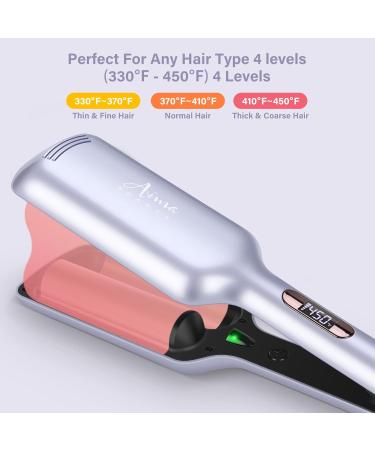32mm Aima Beauty Twins Mermaid Hair Waver - Anti-Scald Curling Iron for Beach Waves | 1.25 Inch Dual Barrel | Fast 15S Heating - Perfect for All Hair Types (Light Purple - Buy Online on GoSupps.com