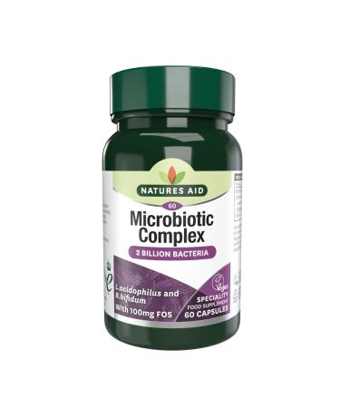 Natures Aid Microbiotic Complex (L.Acidophilus and Bifidus with FOS) Vegan 60 Capsules