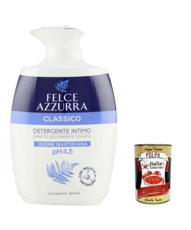 Straw 3x Felce Azzurra classic intimo cleanser pH value 45 daily hygiene 250 ml + Italian Gourmet Polpa 400 g