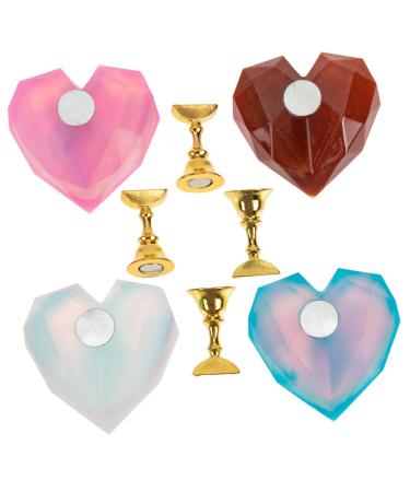 Ipetboom Nail Display Stand 4 Sets Nail Holder Manicure Tools Lotus Magnet Manicure Racks