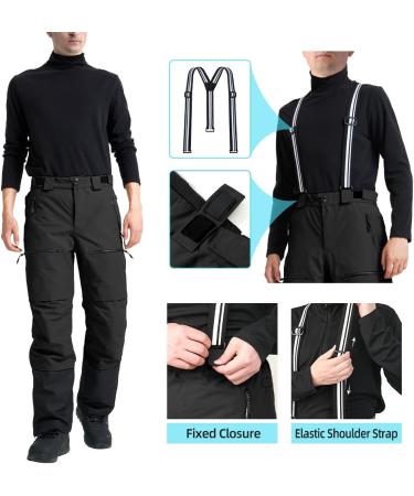 Pioneer Camp Men's Ski Pants XL - Gray Lined Suspenders for Snowboarding & Skiing | Outdoor Winter Wear - Buy Online on GoSupps.com