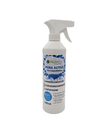 Pura Active hand disinfectant and surface disinfectant without alcohol disinfectant spray 500 ml VITALSTOFFWERK