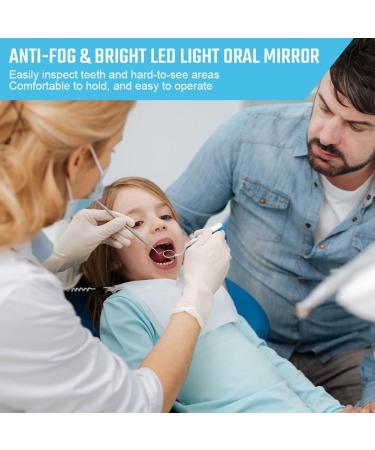 Acwoo Dental Mirrors with LED Light - 2-Piece Anti-Fog Oral Inspection Set | Blue & Orange - Buy Online on GoSupps.com