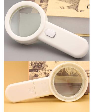 10x Glass Handheld LED Lighting Magnifier Old Man Reading Appreciation HD Lens for Seniors Low Vision Books Pages Magazines Newspapers Maps Made in China - Buy Online on GoSupps.com