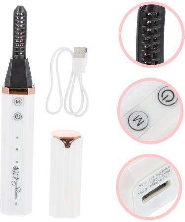 DOITOOL Eyelash Curler Beauty Tool Heated Eye Lash Curler Electric Lash Curler Eyelash Holder White to Rotate Makeup Tools Portable Abs 14.5X2.2X2.2CM - Buy Online on GoSupps.com