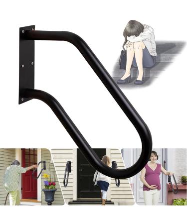Hand Rails Outside Steps 17.7 ' Stair Railing Outdoor U Shaped Grab Bars for Stairs Detachable for The Elderly Kids Disabled Pregnant Women