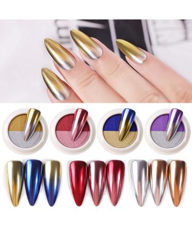 Shogpon Nail Glitter - Super Glossy Mirror Chrome Powder for Manicure & Nail Art - Gold & Silver Sparkle | Premium Glitter Decoration - Buy Online on GoSupps.com