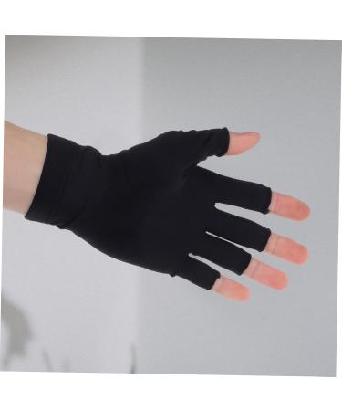 Sosoport 1 Pair touch screen mittens summer beach Dryer fingerless Miss gloves touchscreen gloves UV hand protection gloves for nails fabric protection UV gloves for gel nails 19.5x8cm Black - Buy Online on GoSupps.com